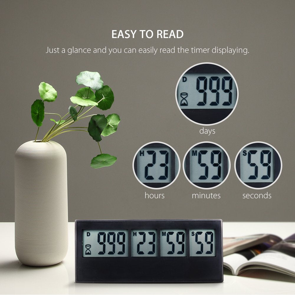 A Aimilar Digital Countdown Days Timer 999 Days Count Down Timer For Vacation Retirement Wedding Lab Kitchen